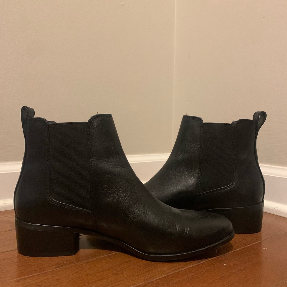 Black Leather Ankle Boots